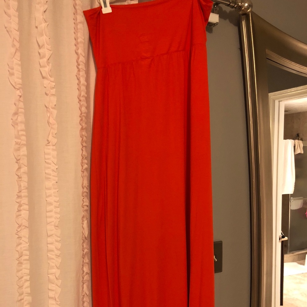 Bright orange maxi dress XL